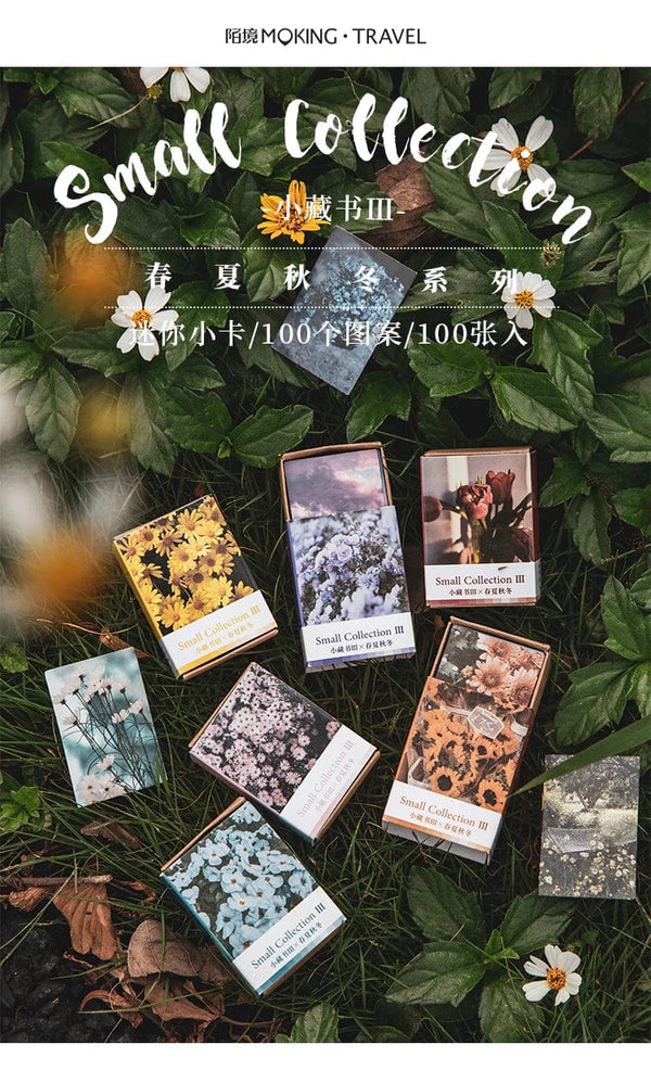Planet Gates F 100 pcs Spring summer autumn winter Kraft Paper Mini Greeting Card INS flower Postcard Letter Envelope Decoration LOMO Cards