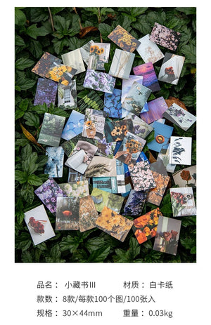 Planet Gates F 100 pcs Spring summer autumn winter Kraft Paper Mini Greeting Card INS flower Postcard Letter Envelope Decoration LOMO Cards