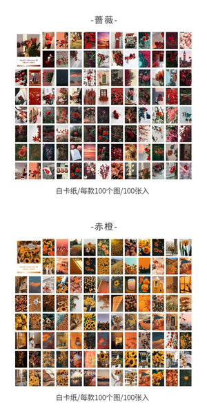 Planet Gates F 100 pcs Spring summer autumn winter Kraft Paper Mini Greeting Card INS flower Postcard Letter Envelope Decoration LOMO Cards