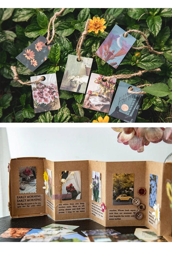 Planet Gates F 100 pcs Spring summer autumn winter Kraft Paper Mini Greeting Card INS flower Postcard Letter Envelope Decoration LOMO Cards