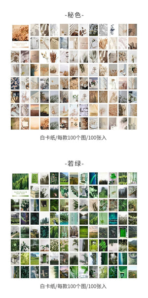 Planet Gates F 100 pcs Spring summer autumn winter Kraft Paper Mini Greeting Card INS flower Postcard Letter Envelope Decoration LOMO Cards