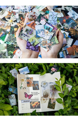 Planet Gates F 100 pcs Spring summer autumn winter Kraft Paper Mini Greeting Card INS flower Postcard Letter Envelope Decoration LOMO Cards