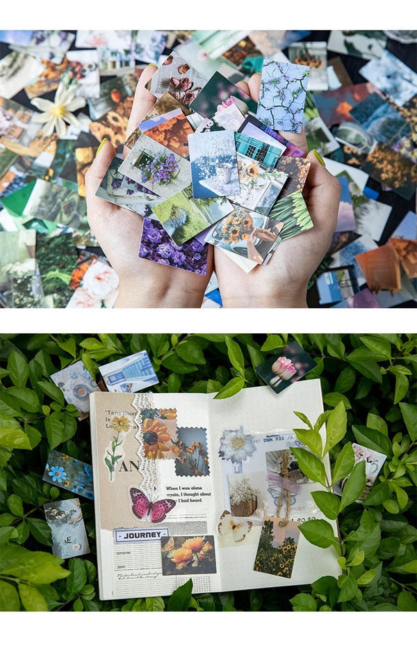 Planet Gates F 100 pcs Spring summer autumn winter Kraft Paper Mini Greeting Card INS flower Postcard Letter Envelope Decoration LOMO Cards