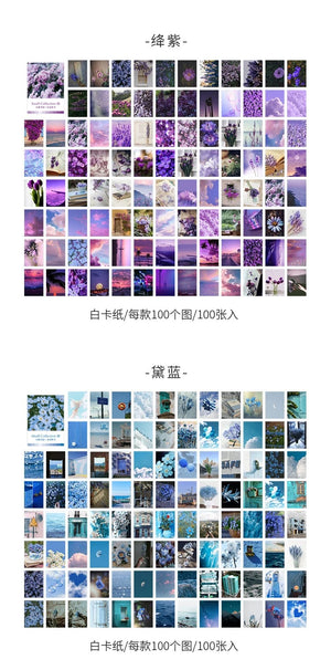 Planet Gates F 100 pcs Spring summer autumn winter Kraft Paper Mini Greeting Card INS flower Postcard Letter Envelope Decoration LOMO Cards