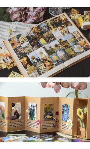 Planet Gates F 100 pcs Spring summer autumn winter Kraft Paper Mini Greeting Card INS flower Postcard Letter Envelope Decoration LOMO Cards