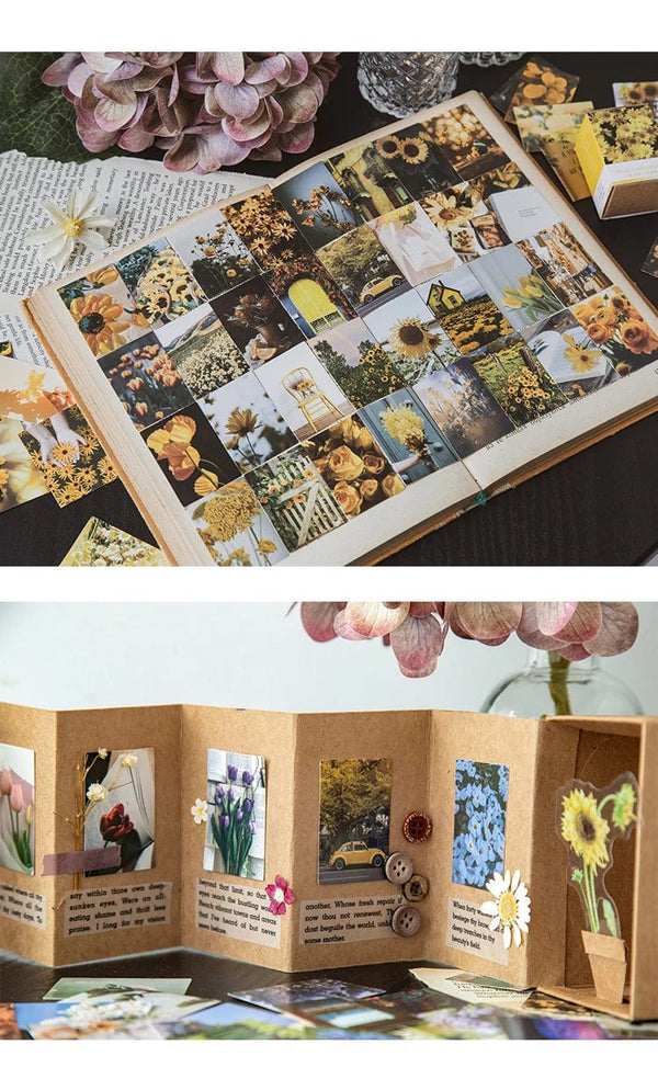Planet Gates F 100 pcs Spring summer autumn winter Kraft Paper Mini Greeting Card INS flower Postcard Letter Envelope Decoration LOMO Cards