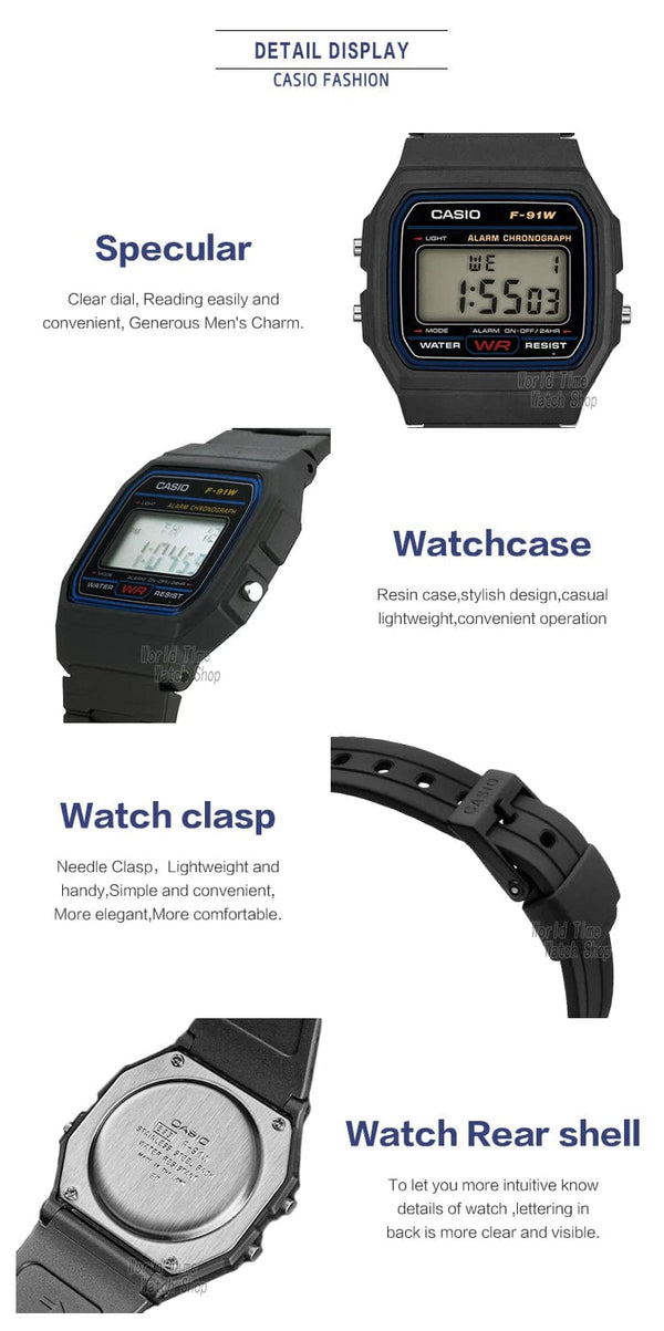 Planet Gates F-91W-1 Casio watch  men top luxur set military LED relogio digital watch sport Waterproof quartz men watch Neutral watchs F91W series