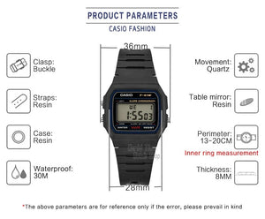 Planet Gates F-91W-1 Casio watch  men top luxur set military LED relogio digital watch sport Waterproof quartz men watch Neutral watchs F91W series