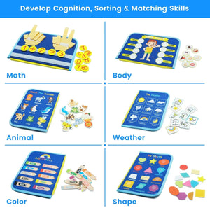Planet Gates F Blue Busy Board Montessori Toys for Toddler Busy Book Sensory Preshool Early Education Learning Fine Motor Skills Toys For Children