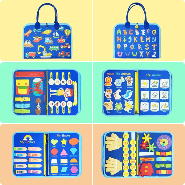 Planet Gates F Blue Busy Board Montessori Toys for Toddler Busy Book Sensory Preshool Early Education Learning Fine Motor Skills Toys For Children