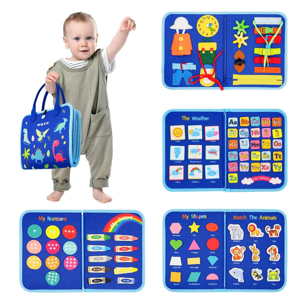 Planet Gates F Blue Busy Board Montessori Toys for Toddler Busy Book Sensory Preshool Early Education Learning Fine Motor Skills Toys For Children