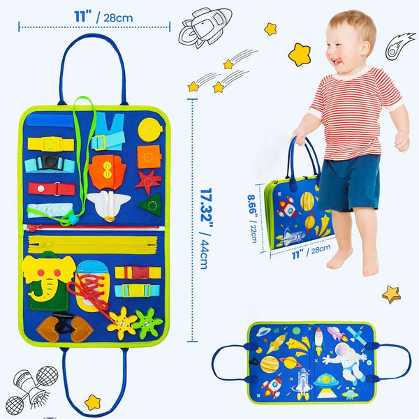 Planet Gates F Blue Busy Board Montessori Toys for Toddler Busy Book Sensory Preshool Early Education Learning Fine Motor Skills Toys For Children