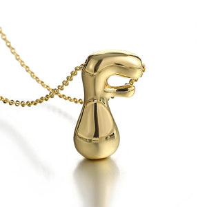 Planet Gates F Greatera Gold Color Chunky Balloon Bubble Initial Letter Pendant Choker Necklaces for Women Custom Personalized Jewelry