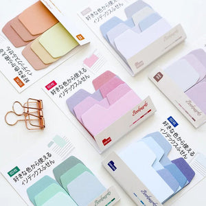 Planet Gates F Index Divider Sticky Notes Paper Tabs, 60 Blank Notes per Pack, Assorted Size