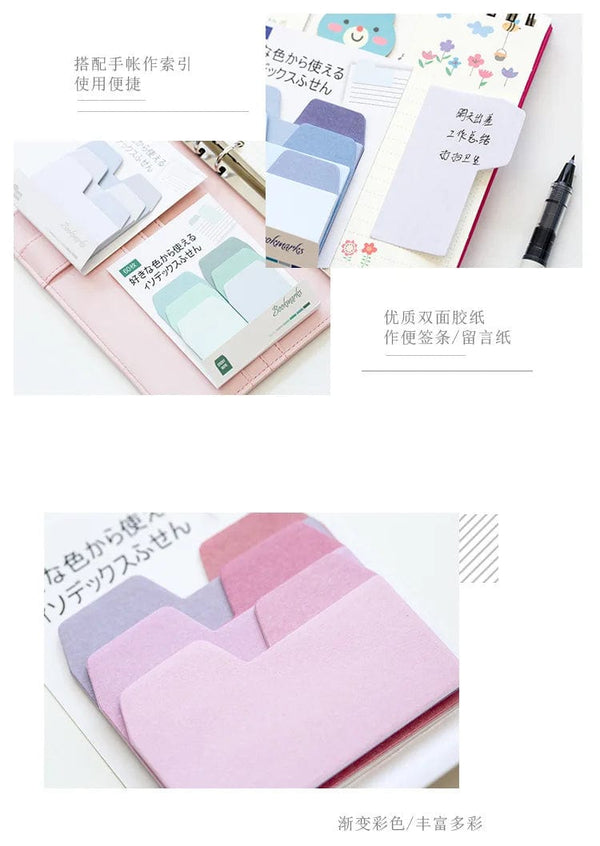 Planet Gates F Index Divider Sticky Notes Paper Tabs, 60 Blank Notes per Pack, Assorted Size