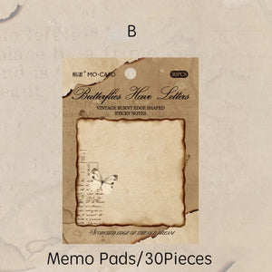 Planet Gates F Journamm 30/60pcs/pack Vintage Sticky Note Burning Style School Office Supplies DIY Scrapbooking Creative Stationery Notes Paper