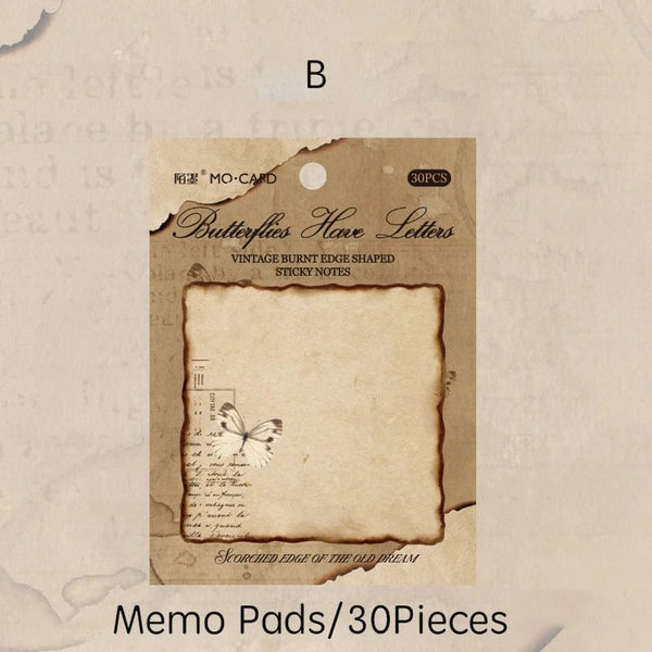 Planet Gates F Journamm 30/60pcs/pack Vintage Sticky Note Burning Style School Office Supplies DIY Scrapbooking Creative Stationery Notes Paper