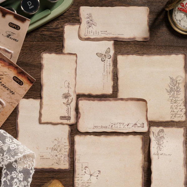 Planet Gates F Journamm 30/60pcs/pack Vintage Sticky Note Burning Style School Office Supplies DIY Scrapbooking Creative Stationery Notes Paper