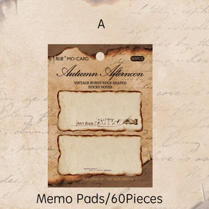 Planet Gates F Journamm 30/60pcs/pack Vintage Sticky Note Burning Style School Office Supplies DIY Scrapbooking Creative Stationery Notes Paper