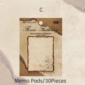 Planet Gates F Journamm 30/60pcs/pack Vintage Sticky Note Burning Style School Office Supplies DIY Scrapbooking Creative Stationery Notes Paper