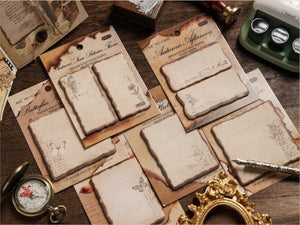Planet Gates F Journamm 30/60pcs/pack Vintage Sticky Note Burning Style School Office Supplies DIY Scrapbooking Creative Stationery Notes Paper