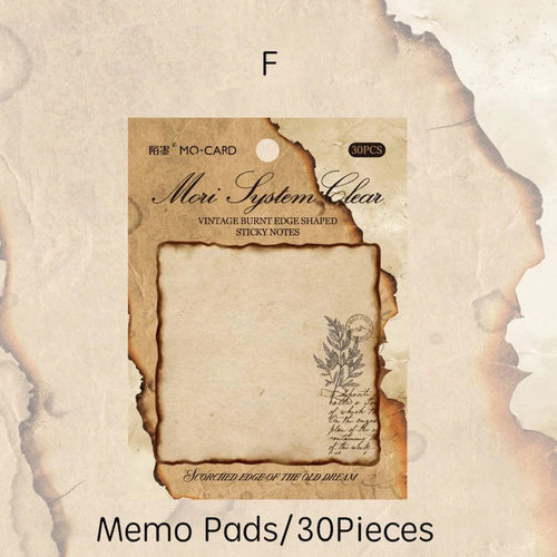 Planet Gates F Journamm 30/60pcs/pack Vintage Sticky Note Burning Style School Office Supplies DIY Scrapbooking Creative Stationery Notes Paper