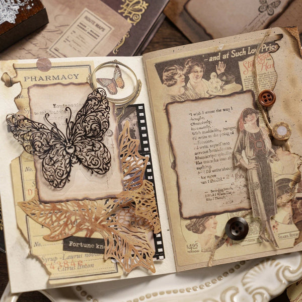 Planet Gates F Journamm 30/60pcs/pack Vintage Sticky Note Burning Style School Office Supplies DIY Scrapbooking Creative Stationery Notes Paper