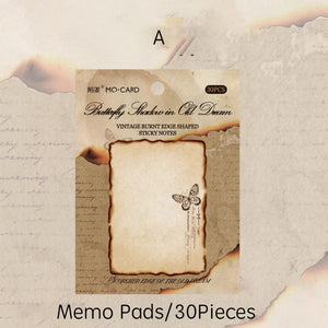 Planet Gates F Journamm 30/60pcs/pack Vintage Sticky Note Burning Style School Office Supplies DIY Scrapbooking Creative Stationery Notes Paper