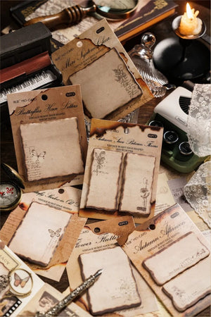Planet Gates F Journamm 30/60pcs/pack Vintage Sticky Note Burning Style School Office Supplies DIY Scrapbooking Creative Stationery Notes Paper