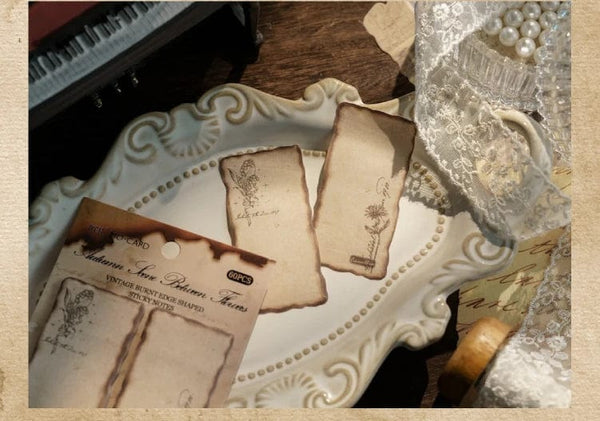 Planet Gates F Journamm 30/60pcs/pack Vintage Sticky Note Burning Style School Office Supplies DIY Scrapbooking Creative Stationery Notes Paper