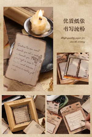 Planet Gates F Journamm 30/60pcs/pack Vintage Sticky Note Burning Style School Office Supplies DIY Scrapbooking Creative Stationery Notes Paper