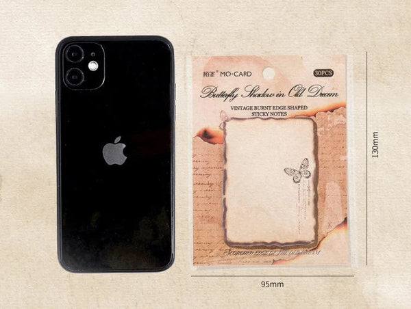 Planet Gates F Journamm 30/60pcs/pack Vintage Sticky Note Burning Style School Office Supplies DIY Scrapbooking Creative Stationery Notes Paper