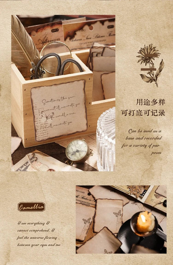 Planet Gates F Journamm 30/60pcs/pack Vintage Sticky Note Burning Style School Office Supplies DIY Scrapbooking Creative Stationery Notes Paper