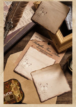 Planet Gates F Journamm 30/60pcs/pack Vintage Sticky Note Burning Style School Office Supplies DIY Scrapbooking Creative Stationery Notes Paper