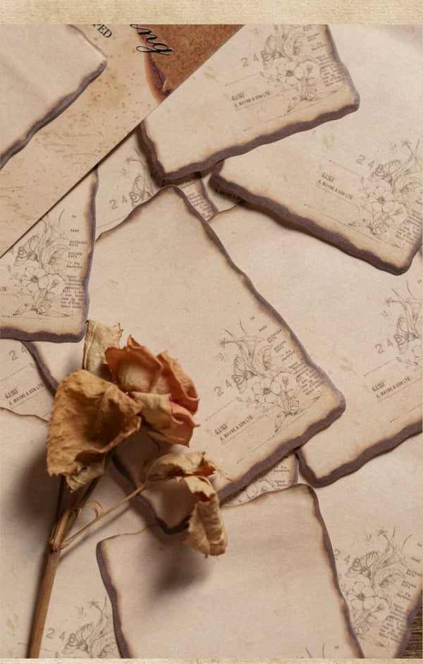 Planet Gates F Journamm 30/60pcs/pack Vintage Sticky Note Burning Style School Office Supplies DIY Scrapbooking Creative Stationery Notes Paper