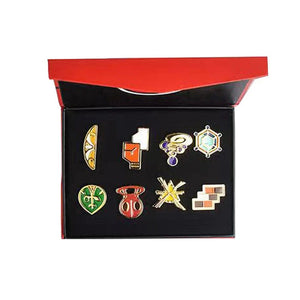 Planet Gates F Pokemon Gym Badges Kanto Johto Hoenn Sinnoh Unova Kalos League Region Pins Brooches Orange Islands Box Collection Pocket Monster