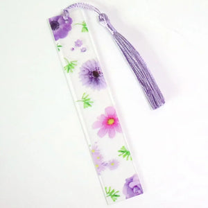 Planet Gates F Pretty Flower Acrylic Ruler Bookmarks with Tassels 14cm Ruler Bookmark Student Teacher Stationery School/office Supplies