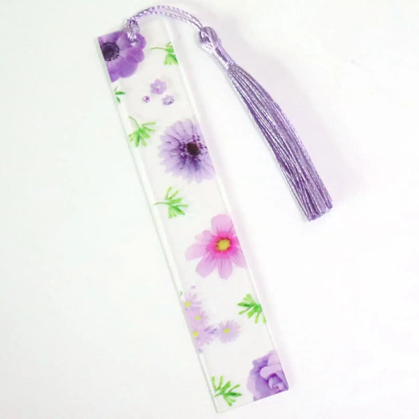 Planet Gates F Pretty Flower Acrylic Ruler Bookmarks with Tassels 14cm Ruler Bookmark Student Teacher Stationery School/office Supplies