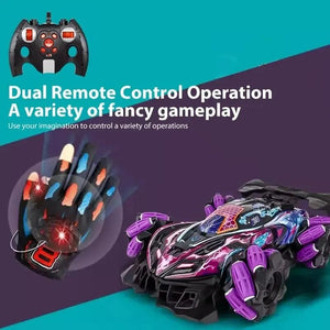 Planet Gates F1 Drift RC Car With Led Lights Music 2.4G Glove Gesture Radio Remote Control Spray Stunt Car 4WD Electric Children Toys