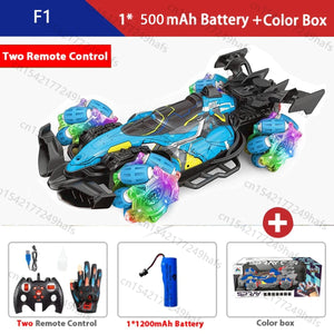 Planet Gates F1 F2 RC Drift Car With Music Led Lights 2.4G Glove Gesture Radio Remote Control Spray Stunt Cars 4WD Electric Children Toys