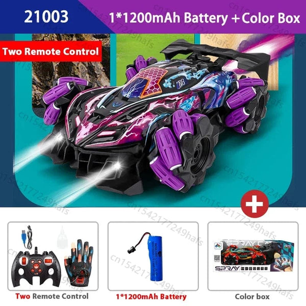 Planet Gates F1 F2 RC Drift Car With Music Led Lights 2.4G Glove Gesture Radio Remote Control Spray Stunt Cars 4WD Electric Children Toys