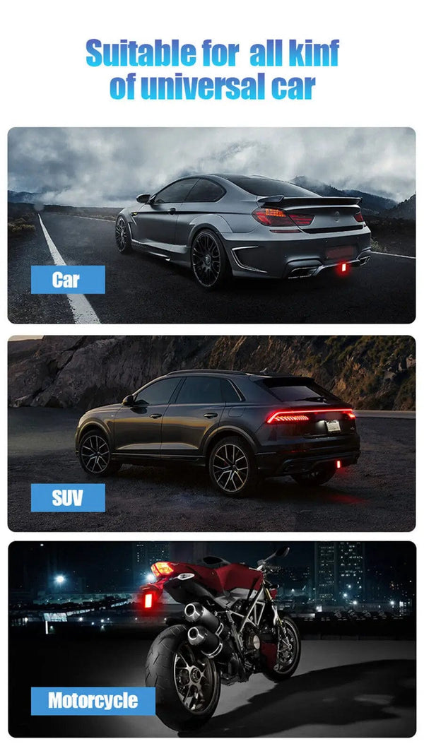 Planet Gates F1 Style Led Brake Pilot Lights 12V 15led Rear Tail Lights Auto  Flash Warning Reverse Stop Safety Signal Lamps For Car SUV Moto