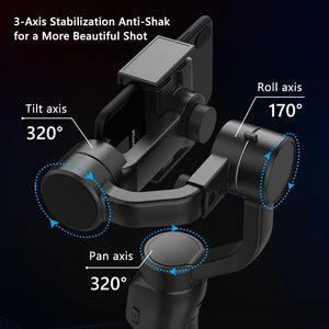 Planet Gates F8 Handheld 3-Axis Gimbal Phone Holder Anti Shake Video Record Stabilizer for Xiaomi iPhone Cellphone Smartphone