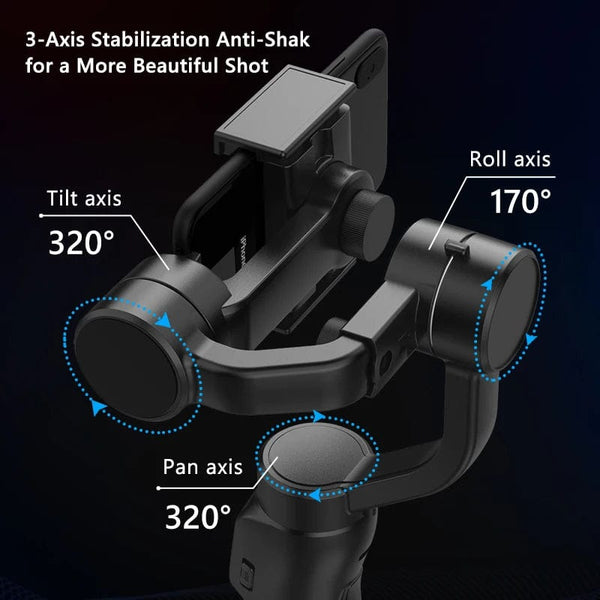 Planet Gates F8 Handheld 3-Axis Gimbal Phone Holder Anti Shake Video Record Stabilizer for Xiaomi iPhone Cellphone Smartphone