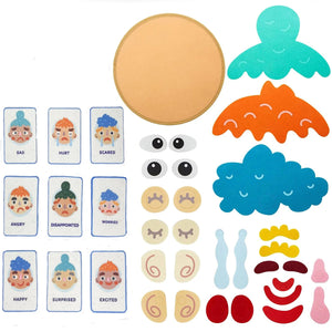 Planet Gates Face Board Kids Montessori Facial Expression Game Emotional Change Toys With 9pcs Cards Preschool Learning Educational Toys