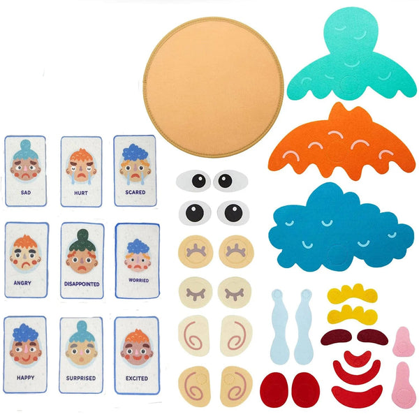 Planet Gates Face Board Kids Montessori Facial Expression Game Emotional Change Toys With 9pcs Cards Preschool Learning Educational Toys