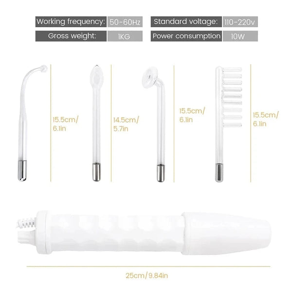 Planet Gates Facial Galvanic High Frequency Facial Therapy Wand For Hair Growth 4 In 1 Acne Removal Skin Care Glass Tube Facial Beauty Tools