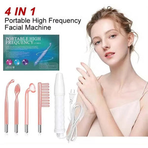 Planet Gates Facial Galvanic High Frequency Facial Therapy Wand For Hair Growth 4 In 1 Acne Removal Skin Care Glass Tube Facial Beauty Tools