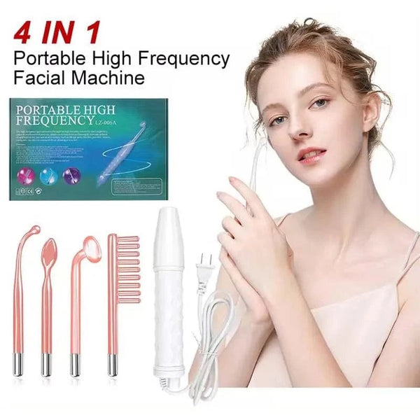 Planet Gates Facial Galvanic High Frequency Facial Therapy Wand For Hair Growth 4 In 1 Acne Removal Skin Care Glass Tube Facial Beauty Tools