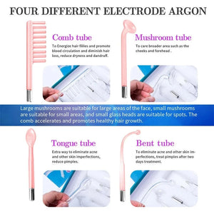 Planet Gates Facial Galvanic High Frequency Facial Therapy Wand For Hair Growth 4 In 1 Acne Removal Skin Care Glass Tube Facial Beauty Tools